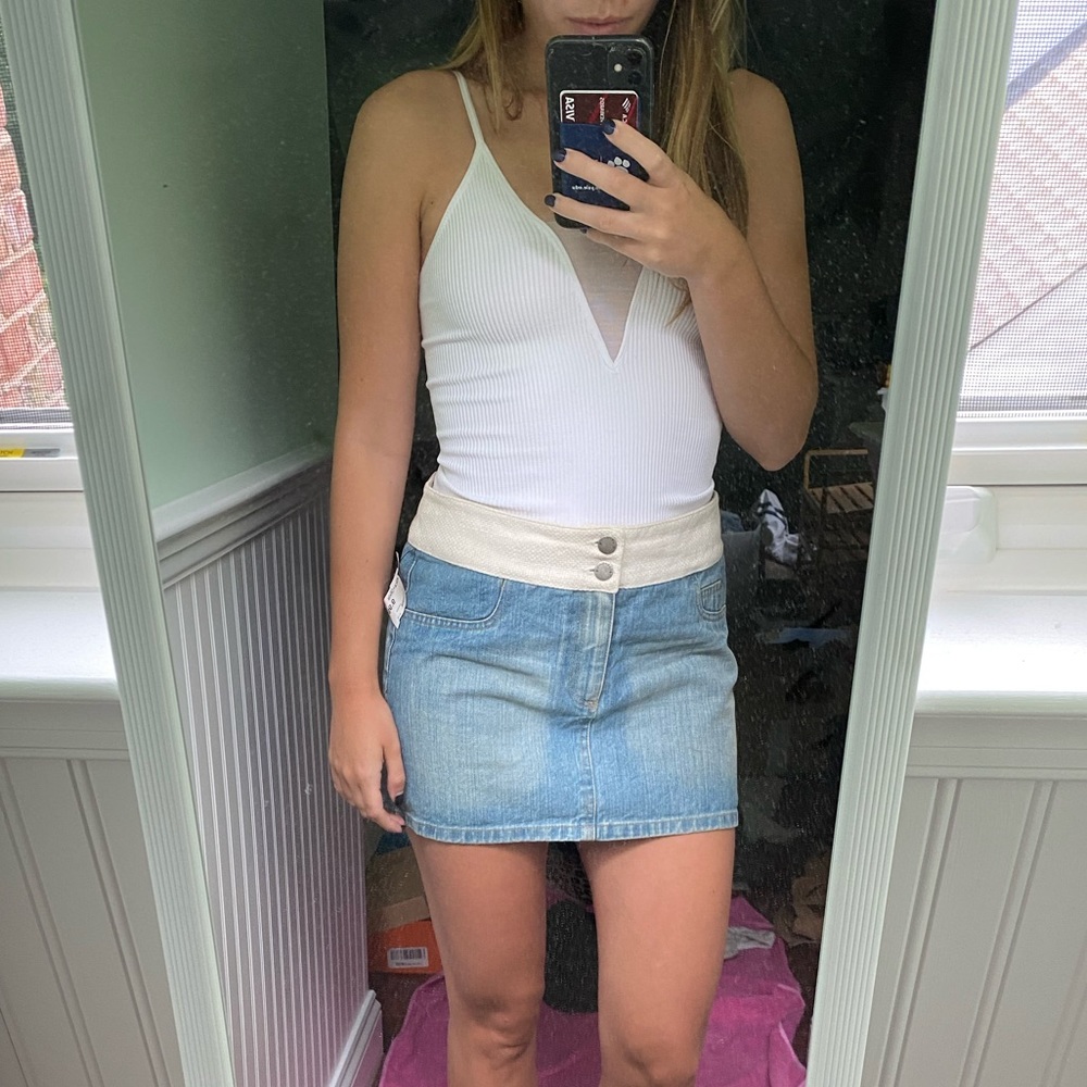 Free people intimately white mesh v tank